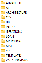 OpenRules sample project folders