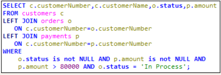 SQL query for high-value in-process orders