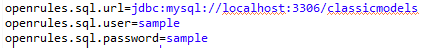 Database settings in project.properties