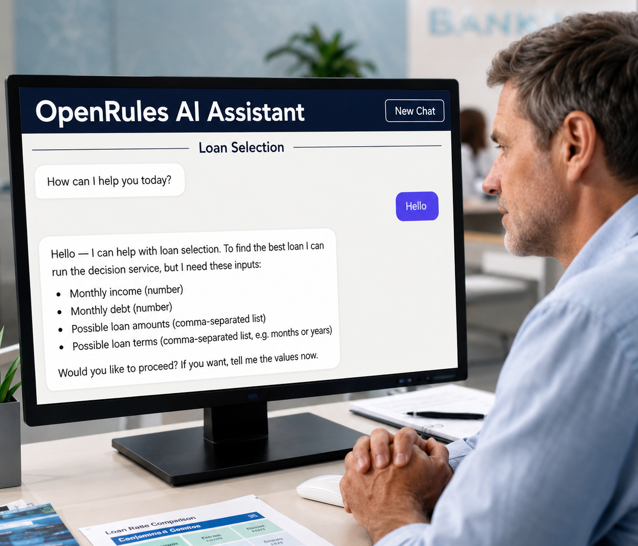 OpenRulesAIAssistantLoanSelection